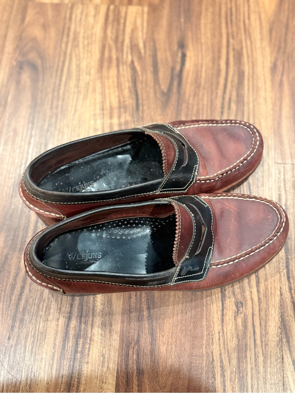 G.H. Bass Weejuns Gilson Penny Loafers Two-Tone Brown Black